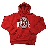 Ohio State Buckeyes Hooded Sweatshirt Red Applique