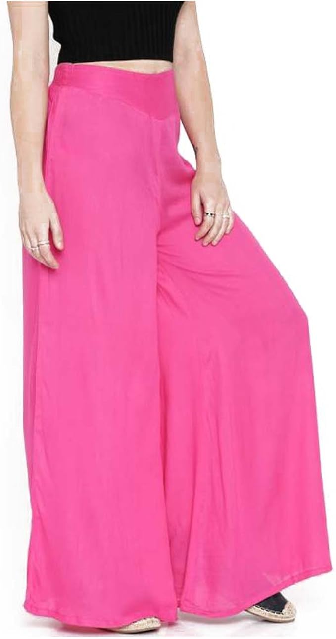 flared pink trousers