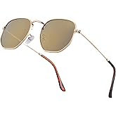 Hipster Hexagonal Polarized Sunglasses Men Women Geometric Square Small Vintage Metal Frame Retro Shade Glasses