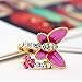 NEOGLORY Jewelry Pink Butterfly Rings with Colorful Rhinestone Birthday Christmas Gifts for Women