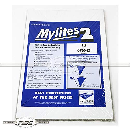 Mylites 2 Mylar Sleeves for Sheet Music & Large Magazines 9-1/2" x 12-1/2" - Pack of 50!