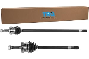 TRQ Front Driver and Passenger Side CV Axle Shaft Assembly Neoprene Boots Moly Greased Compatible with 1999-2004 Jeep Grand Cherokee with Select-Trac 4WD