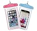Universal Waterproof Case, Mini-Factory Dry Bag Pouch, Transparent Cover iPhone 6, Plus, Samsung Galaxy S7 S6 Edge, Note, HTC, Nokia - Pink + Blue (2 Packs)