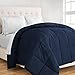 Bare Home Queen Comforter - Reversible Colors - Goose Down Alternative - Ultra-Soft - Premium 1800 Series - All Season Warmth - Bedding Comforter (Queen, Dark Blue/Light Blue)