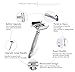 BAILI Long Handle Butterfly Double Edge Safety Razor Wet Shaving Kit Gift for Men Women with Shaving Stand +5 Platinum Swedish Blades BD279L