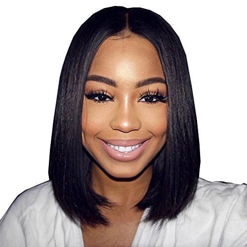 Gem beauty straight hair bob wigs brazilian virgin human hair lac…