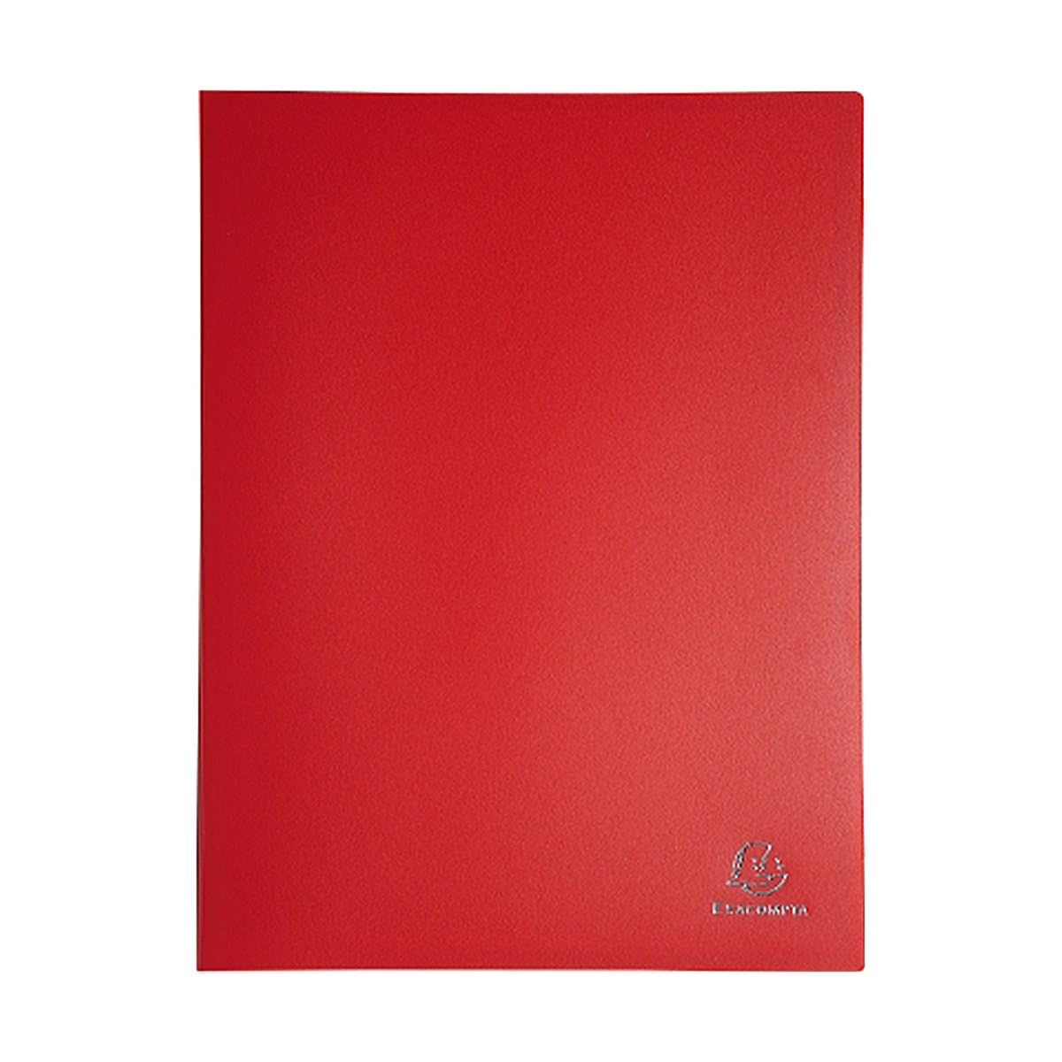 Exacompta - Ref 8565E - Soft PP Display Book - Suitable for A4 Documents, Made from Polypropylene, Lightweight, 60 Pockets, 120 Viewing Pages - Red Cover