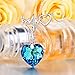 EleQueen 925 Sterling Silver Dangling Love Heart of Ocean Lightning Bolt Bridal Pendant Necklace Made with Austrian Crystals for Women, Valentine's Day/Mother's Day/Christmas Jewelry Gift for Wife/Mom