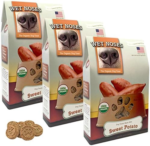 Wet Noses Organic USA Made All Natural Dog Treats, Sweet Potato, 3 pack