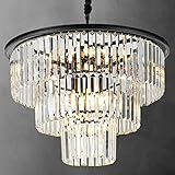 brfaixla 23.64" Black Modern Crystal Chandelier