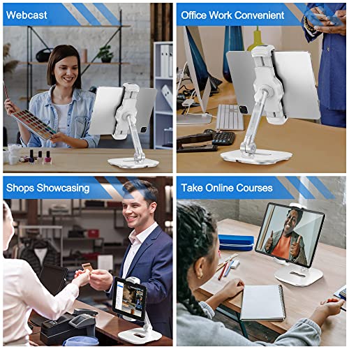 Upgraded Desktop Tablet Stand, AboveTEK 360° Swivel Tablet & Phone Desk