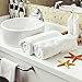 White Hand Towels for Bathroom Kitchen Makeup Gym and Face Luxury Towel Turkish Cotton | Spa Collection Oversized, 16 X 30 Inch, Set of 6
