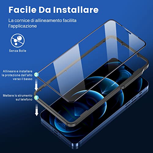 CIRYCASE Vetro Temperato Compatibile con iPhone 12/12 PRO 6.1”, 3 Pezzi Protezione Schermo con Kit di Installazione Facile, Durezza 9H Infrangibile, HD-Clear & Senza Bolle Pellicola Protettiva