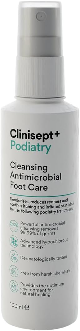 Clinisept Podiatry Spray 100ml Hypochlorous Acid Alcohol Free pH Neutral