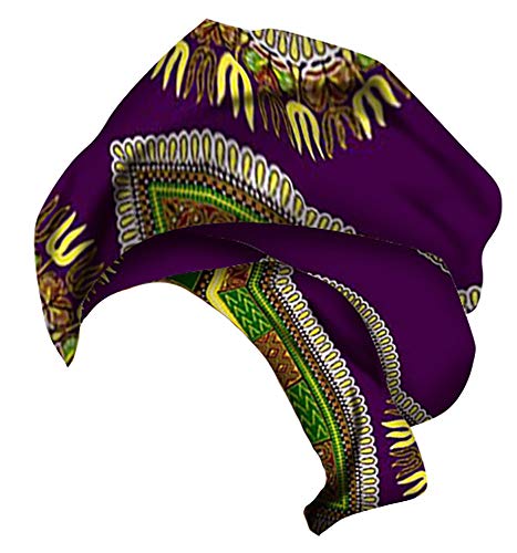 Ababalaya Women's Extra Long African Traditional Print Head Scarf Wrap Tie 35×43 inch,1