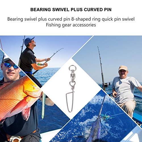 ULTECHNOVO 20 Stück Angelwirbel mit Verriegelung Schnappangeln Schnappschwenker Kugellagerwirbel Edelstahl-Angelwirbel… – Bild 3