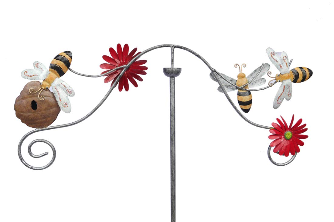SK Style Garden Wind Spinner - Wind Sculpture - Bee Hive Family Bees