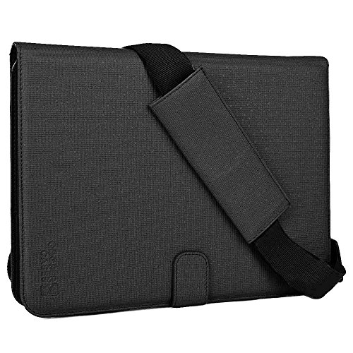 iPad 2 / 3 / 4, Air / 2 case, COOPER MAGIC CARRY II PRO Travel Carrying Case Protective Tablet Cover Folio with Handle, Shoulder Strap and Built-in Stand for Apple iPad 2 / 3 / 4, Air / 2 (Black)