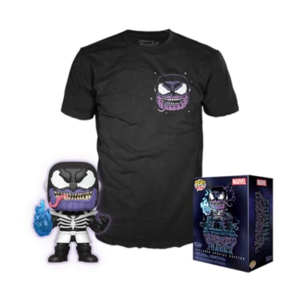 Funko Pop! & Tee: Marvel - Venomized Thanos - Small - (S) - Marvel Comics - T-Shirt - Clothes With Collectable Vinyl Figure - Gift Idea - Toys and Short Sleeve Top for Adults Unisex Men and Women
