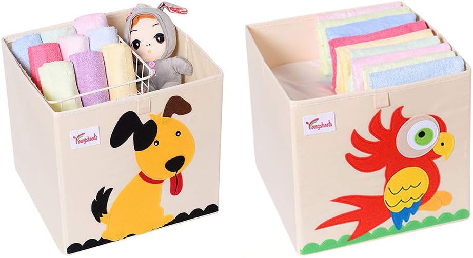 SITAKE 2Pcs Foldable Animal Storage Toy Box/Bin/Cube