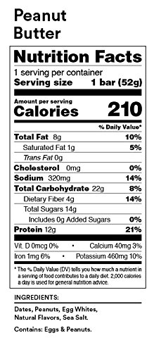 RXBAR PROTEIN BAR PEANUT BUTTER, 1.8 OZ