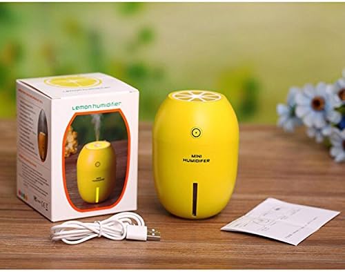 Tabletop Humidifier Air Purifier Aroma Diffuser Ultrasonic LED Lemon USB charge (Yellow)