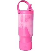 Simple Modern Trek Pivot | 24oz Kids Flip Straw Tumbler with Handle and Silicone Boot | Insulated Water Bottle Stainless Steel Cup | School Travel Jug | Pink Whimsical Tie Dye