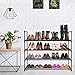 DazHom 4-Tier Shoe Rack, Shoe Racks Storage Organizer Closet, Metal Cabinet Stackable Shoe Rack Tower, Space Saving Organizer Shoe Shelf Durable Holds 20 Pairs, Black