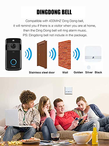 4 Doorbell+Wireless+Waterproof+Security+Real+Time