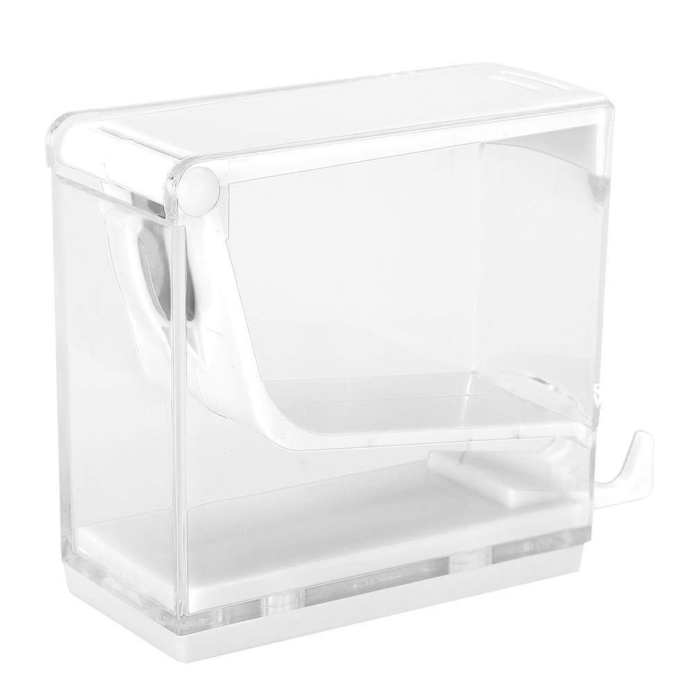 Salmue Cotton Roll Dispenser Divider Press Type Holder, Acrylic Cotton Pad Holder, Cotton swab storage box, Acrylic Cottonball Organizer with pull-out tray, for Countertop and Drawer (White)