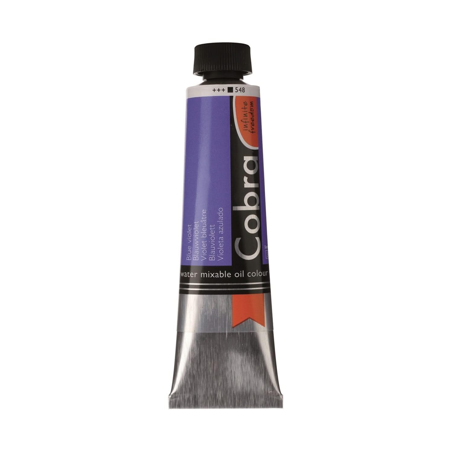 Cobra Artist Water-Mixable Oil Colour Tube - 40 ml Blue Violet 548 - High Pigmentation - Solvent-Free - Lightfast++