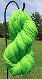 Apple Green Wool Top Roving Fiber Spinning, Felting Crafts USA (8oz)
