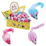 Zanies ZA1107 60 21 60-Piece Cheese Wedge Display Set with Fuzzy Mice Toys