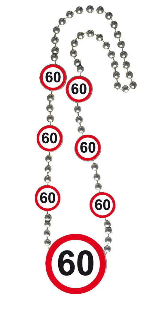 Traffic Sign 60th Necklace, Necklace with age symbols in a Traffic Stop Sign