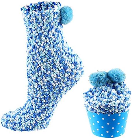 Women's Cozy Super Soft Warm Fuzzy Plush Crew Socks Cupcake Novelty Cute Stocking
