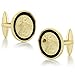 Gem Stone King 24k Yellow Gold Plated Walking Liberty Coin Cufflinks for Men 22MM in Diameter