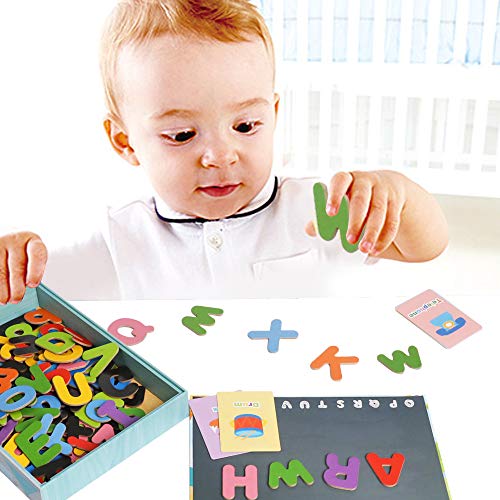 JCREN Wooden Letters Fridge Stick ABC Alphabet Word