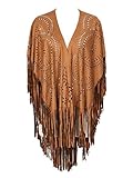 Persun Women Geo Cut Out Asymmetric Tasseled Summer Cover-up Kimono