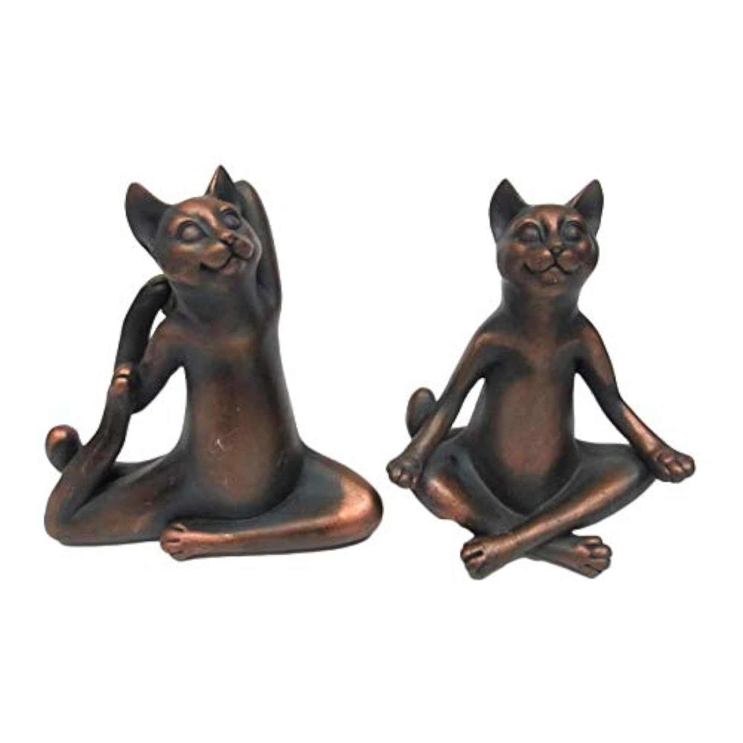 Pacific Giftware Zen Garden Inner Peace Yoga Cats Set of 2 Figurine Collectible Sculpture Decor 5 inch Tall