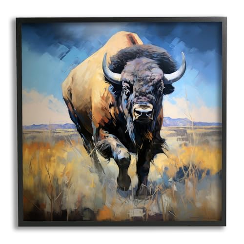 Stupell Industries Bison in Country Field Framed Giclee Art by Ray Powers