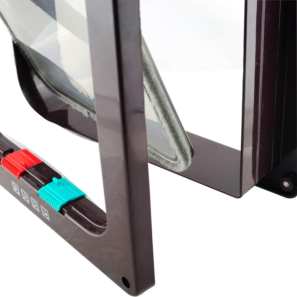 Denshine Chatière verrouillable manuelle pour fenêtre/porte Marron