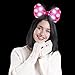 Fun Central LED Jumbo Polka Dot Headband - Light Up Bow Headband for Girls & Women - Pink