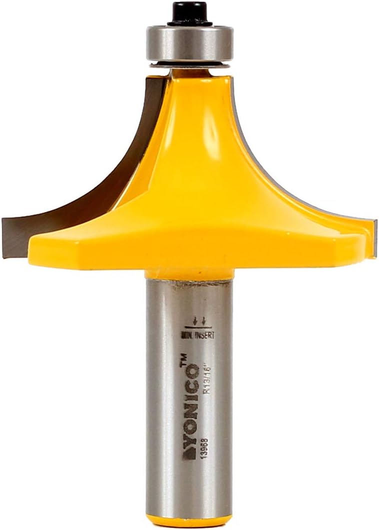 Yonico 13968 13/16-Inch Radius Round Over Edge Forming Router Bit 1/2-Inch Shank, 0.81 x 0.88 inches