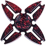Iusun 2017 New Cool Four Spinner Fidget Aluminum Finger Stress Hand Desk Toy, EDC/ADHD Autism Gift, Red