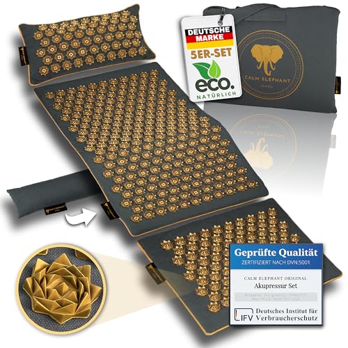 CALM ELEPHANT ORIGINAL Akupressurmatte mit Kissen, XXL Set, Akkupressmatte
