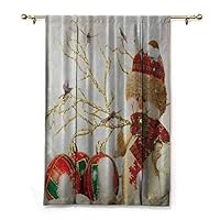 DONEECKL Spa Roman Curtain Winter Holiday Snowman Polyster 69 Inch by 70 Inch Red White Green Gold Khaki Suitable for Bedroom Living Room Study, etc. W27 xL64