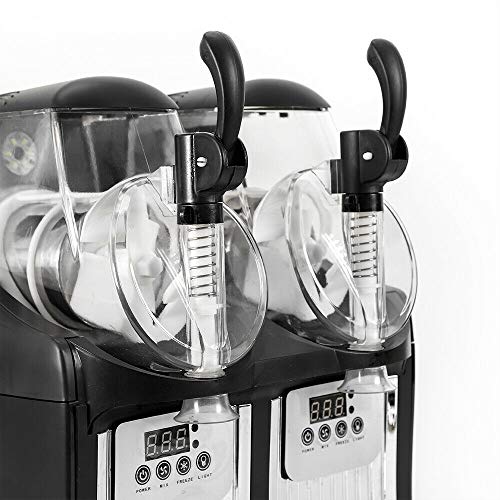 Commercial Slushy Machine,2 Tank Frozen Drink Slush Frozen Drink Slush Slushy Making Machine Smoothie Ice Maker 4L 110V 2x2L for Supermarkets Cafes Restaurants Snack Bars Commercial Use - US Warehouse