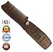 Folding Beard & Mustache Comb by Azi- Vintage Barbershop Style Pocket Size (with Carrying Case) Anti-Static Sandalwood Comb