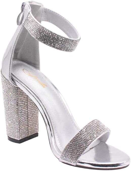 Frauen High Heels für Party/Hochzeit/Abendkleid Glänzende Strass Sandalen Knöchel