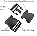 Plastic Buckles 2 Inch (pack of 4)- Quick Side Release Buckle Clips for Luggage Straps, Pet Collar, Backpack Repairing - One Adjustable End, Black, by Beaulegan
